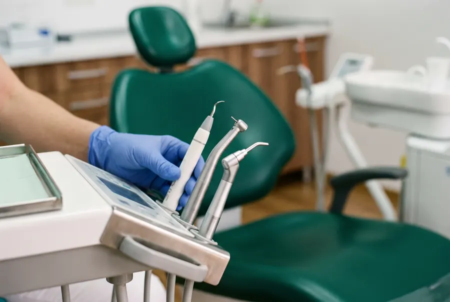 Piese pentru detartraj cu ultrasunete și AirFlow pe unitul dentar, la The Good Clinic din Sector 2