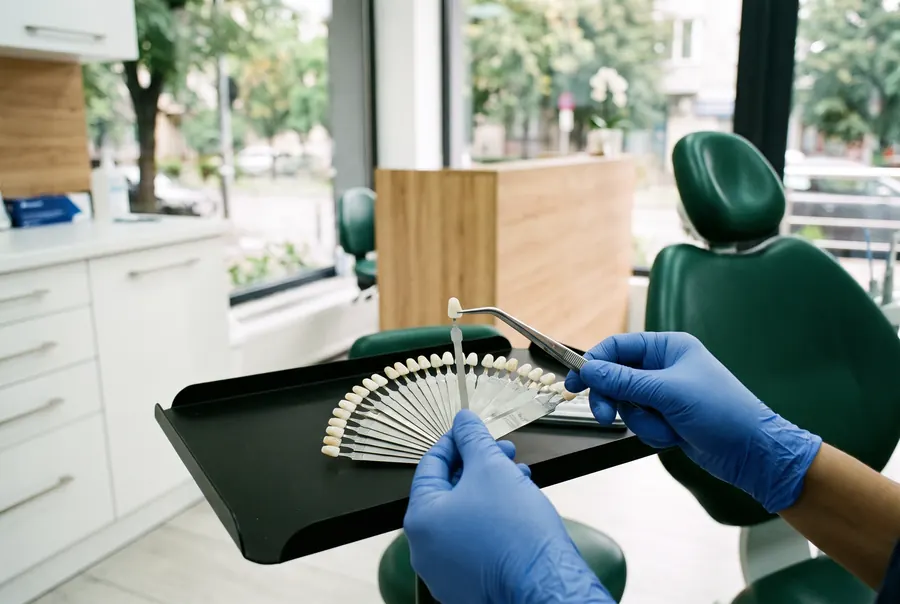 Cheie de culori pentru alegerea nuanței fațetelor dentare, la The Good Clinic din Sector 2